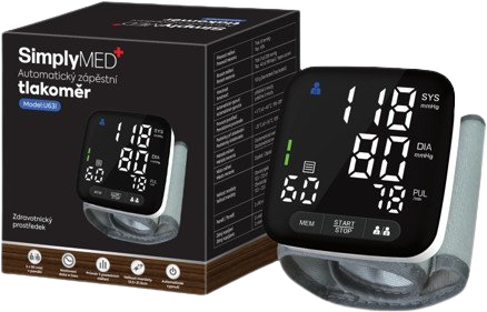 SimplyMed Automatický zápěstní digitální tlakoměr U63I