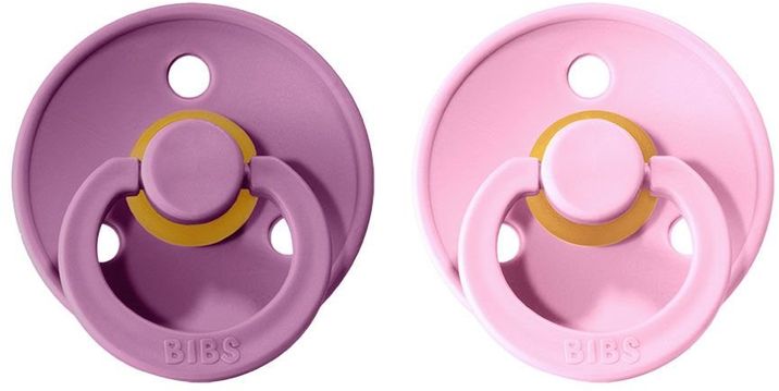 BIBS Colour Dudlíky z přírodního kaučuku - velikost 2, Levander/Baby Pink 2 ks