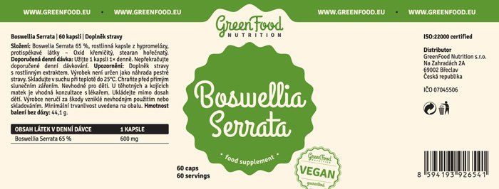 GreenFood Nutrition Boswellia Serrata 60 kapslí