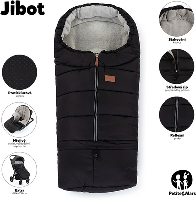 Petite&Mars Jibot Fusak nastavitelný 3v1 Charcoal Grey