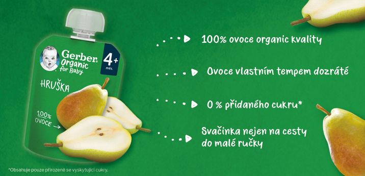 Gerber Organic kapsička hruška 90 g