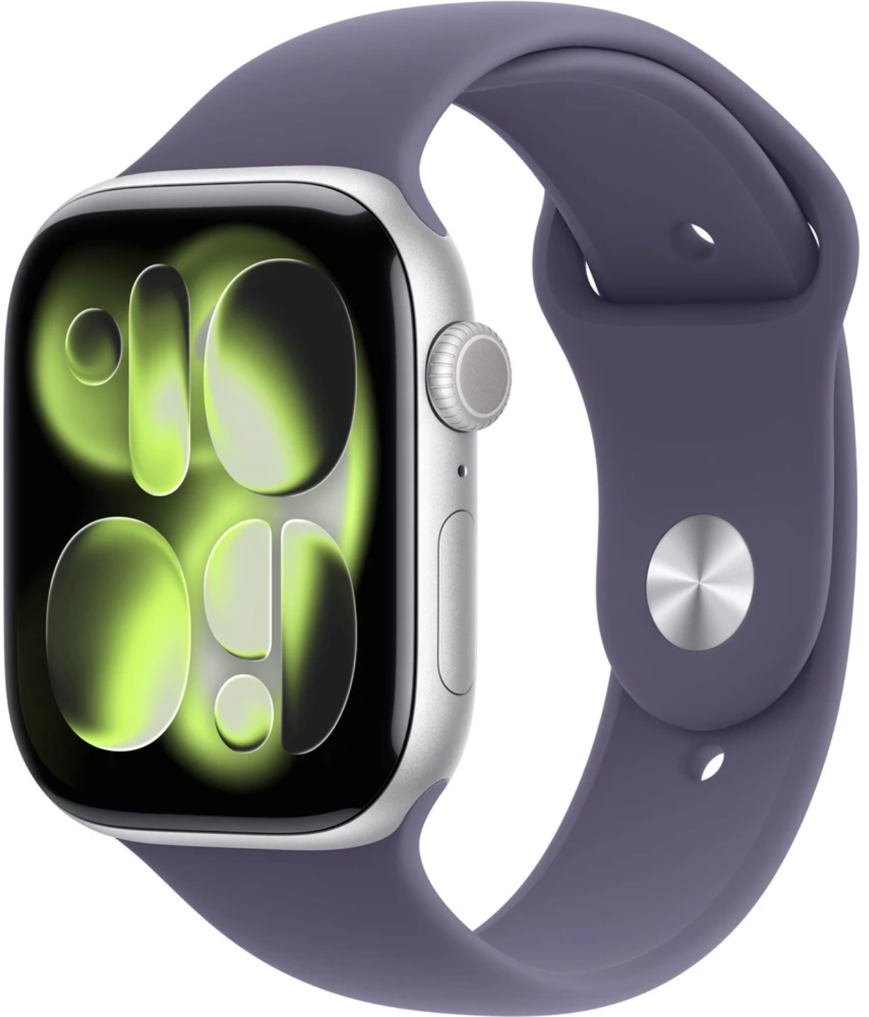Apple Watch 11 GPS 42mm Silver Aluminium Case with Purple Fog Sport Band - S/M