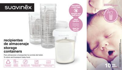 Suavinex Skladovací pohárky 10 x 200 ml