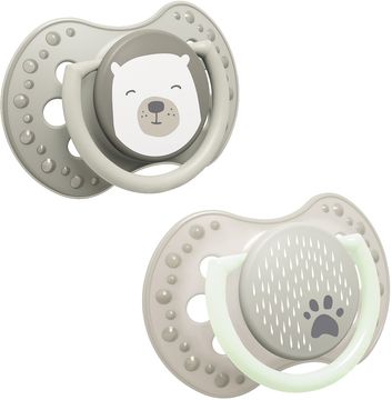 LOVI Dudlík svítící silikonový dynamický BUDDY BEAR 0-6m 2 ks