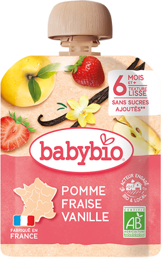 Babybio kapsička jablko, jahoda, vanilka 4 x 90 g