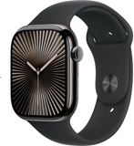 Apple Watch Series 10 Cellular 42mm Břidlicově šedý titan s černým sportovním řemínkem M/L