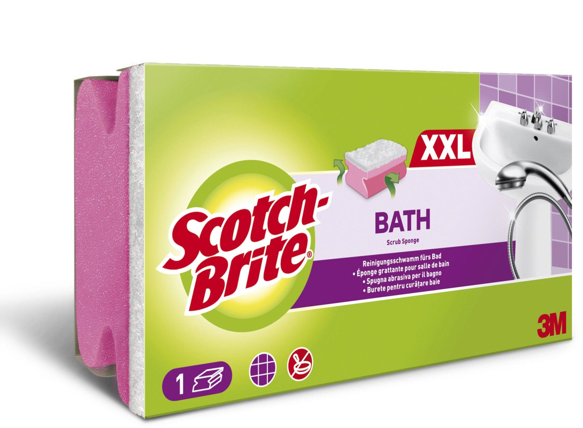 3M Scotch-Brite® Bath Nail Saver XXL - koupelnová houbička s chráničem nehtů 1 ks
