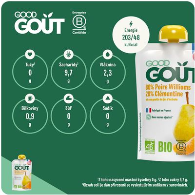 Good Goût BIO Hruška s klementinkou 120 g