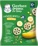 Gerber Organic chewing wheels křupavá kolečka s banánem 28 g