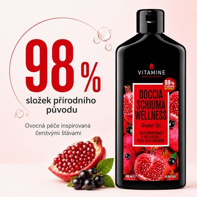Erboristica Vitamine Wellness sprchový gel granátové jablko a černý rybíz 400 ml