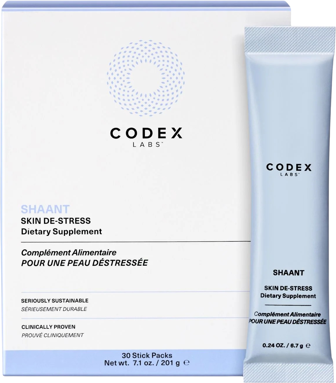 Codex Labs SHAANT Skin De-Stress Dietary Supplement 30 sáčků