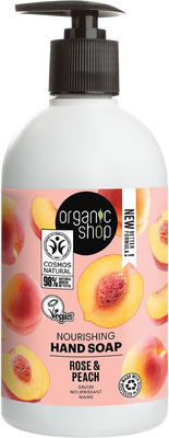 Organic Shop Vyživující mýdlo na ruce Růže a broskev 500 ml