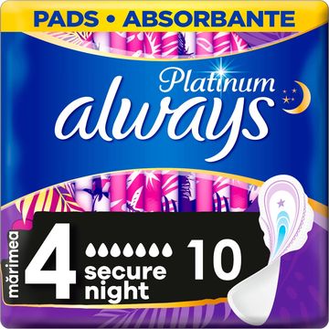 Always Vložky Secure Platinum Night 10 ks