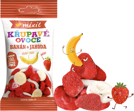 Mixit Křupavé ovoce banán, jahoda 23 g