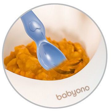 BabyOno Miska s přísavkou a lžičkou modrá 6m+ 230 ml