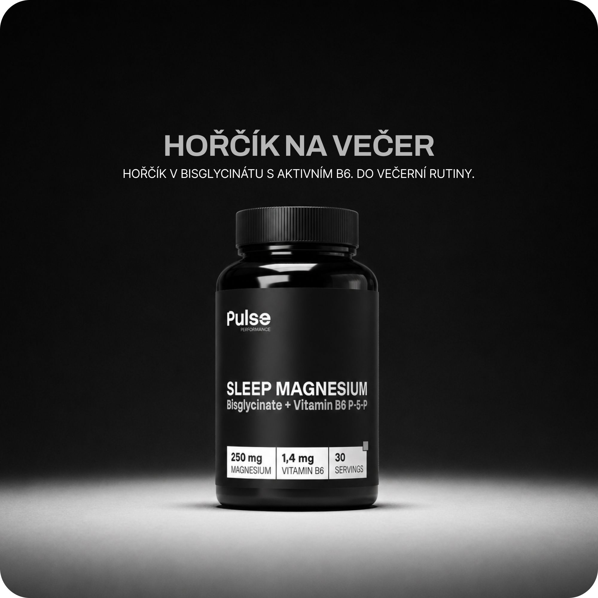 Pulse Performance Sleep Magnesium Bisglycinate + B6 60 kapslí