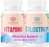 Aporosa kids Kozí kolostrum 60 kapslí + Aporosa KIDS Vitamíny - jahoda 90 ks