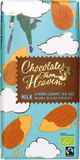 Chocolates from Heaven BIO mléčná čokoláda s karamelizovanými mandlemi a mořskou solí 37% 100 g