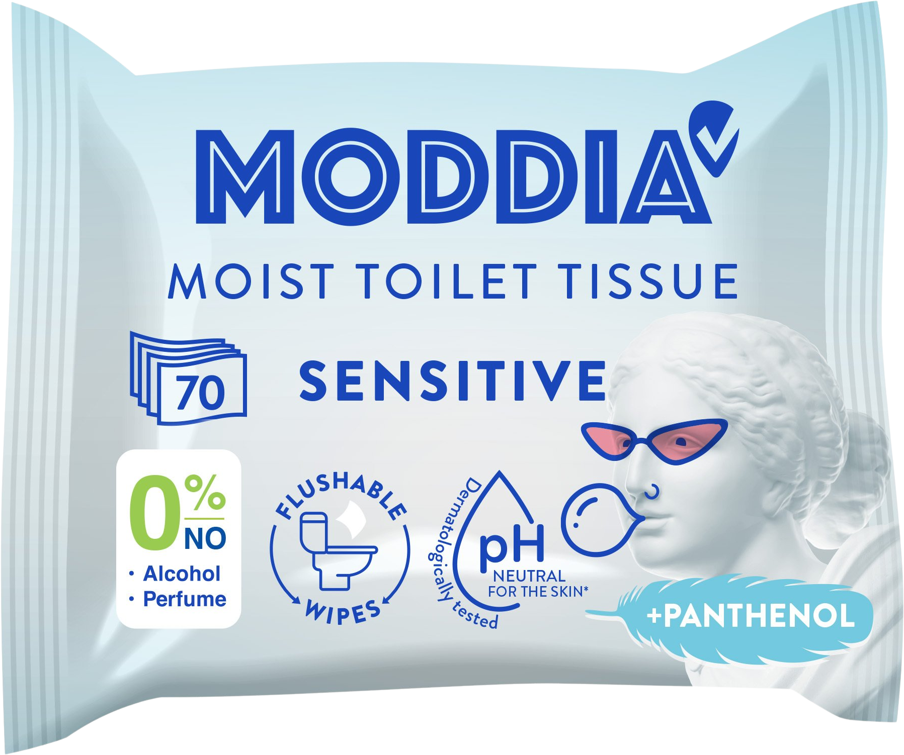 Moddia Vlhčený toaletní papír sensitive 70 ks