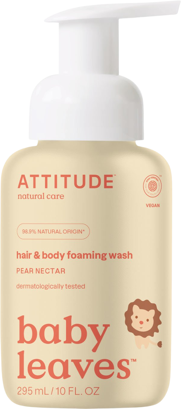 Attitude Dětská mycí pěna (2v1) Baby leaves s vůní hruškové šťávy 295 ml