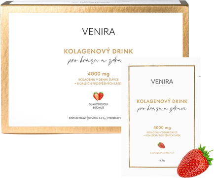 Venira kolagenový drink pro vlasy, nehty a pleť jahoda 30x6.3g