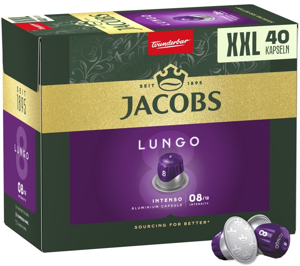 Jacobs Lungo intenzita 8 kapslí pro Nespresso®* Original kávovary 40 ks
