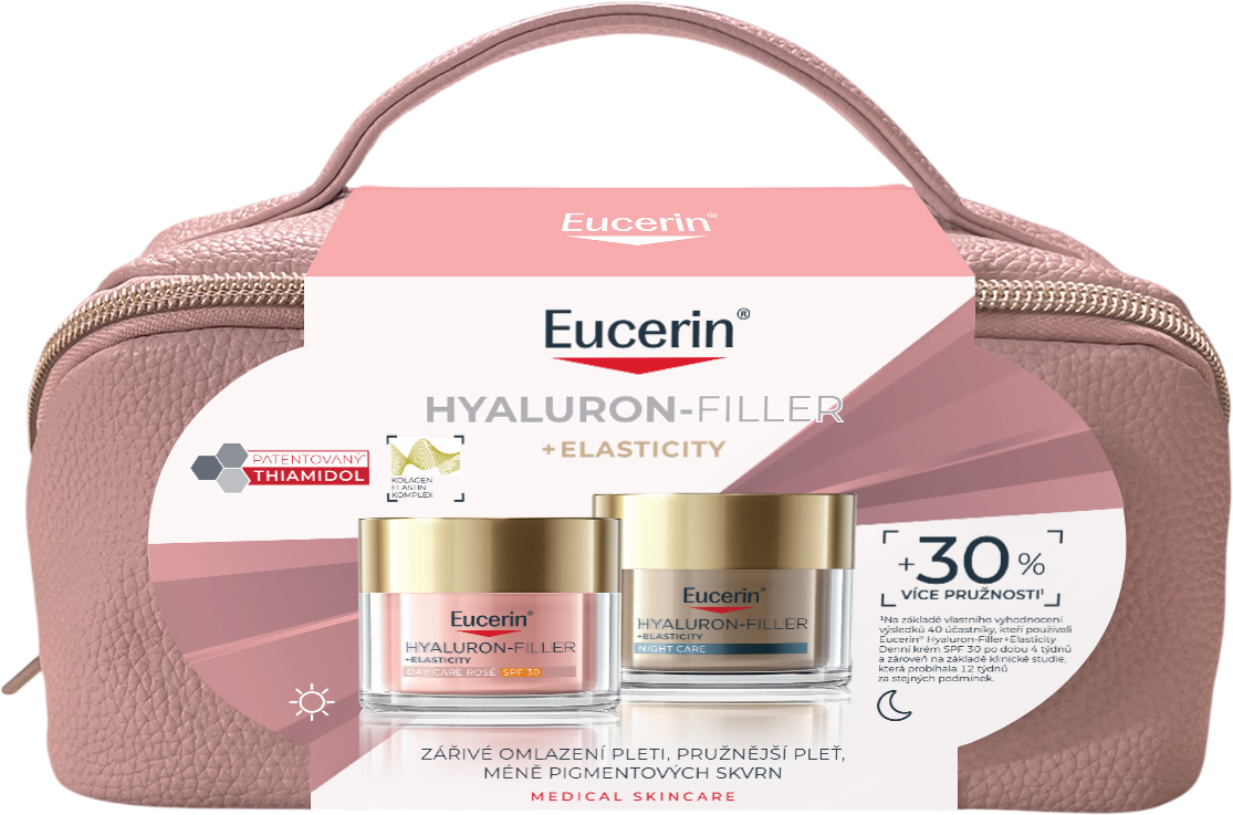 Eucerin Hyaluron Filler+Elasticity Rosé vánoční balení 2 x 50 ml