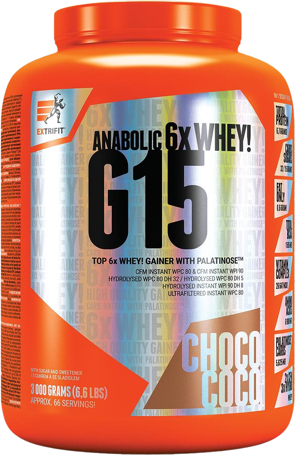 Extrifit G 15 Anabolic Gainer čokoláda kokos 3000 g