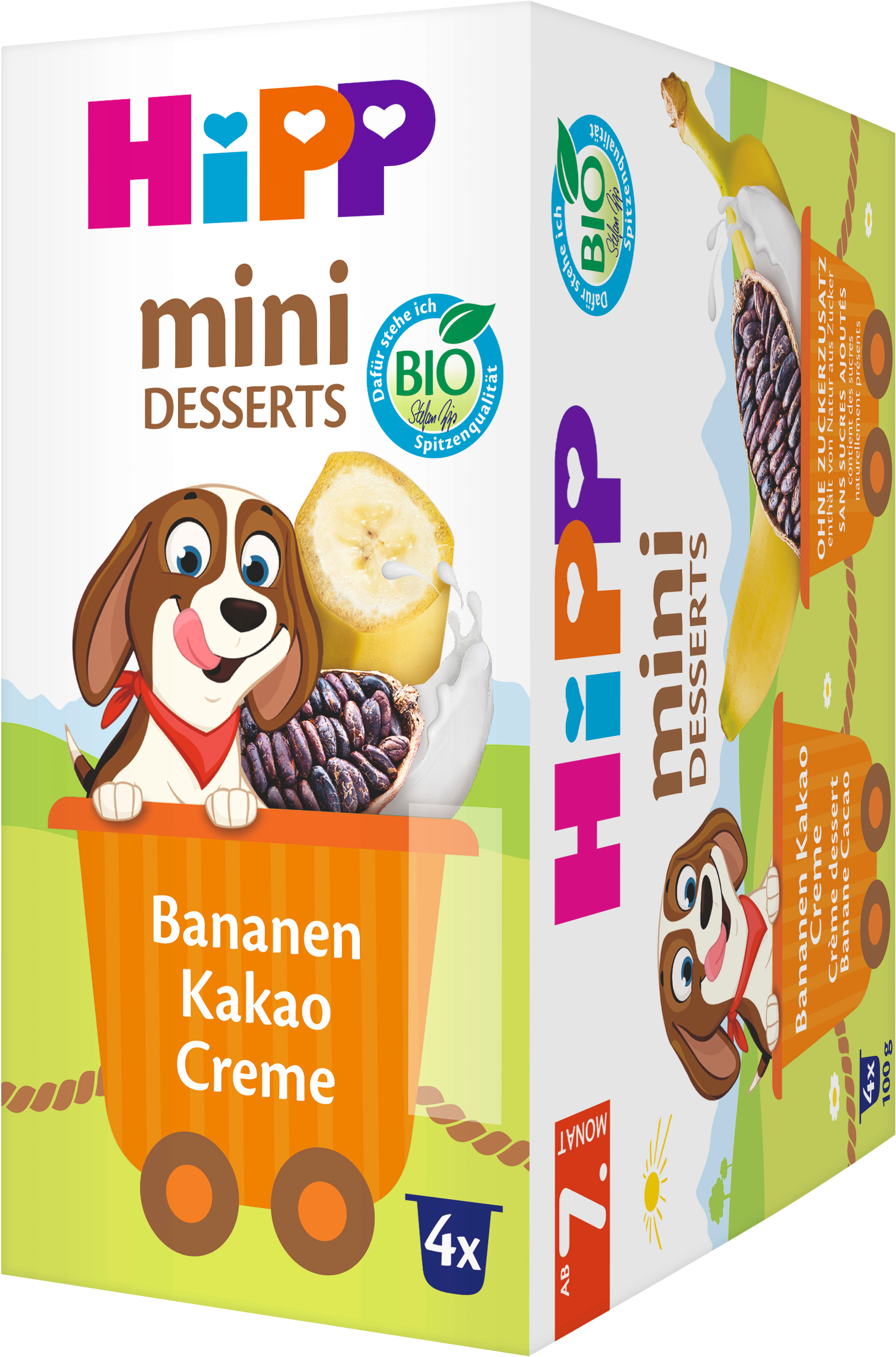 HiPP BIO Mléčný dezert Banán Kakao 4 x 100 g