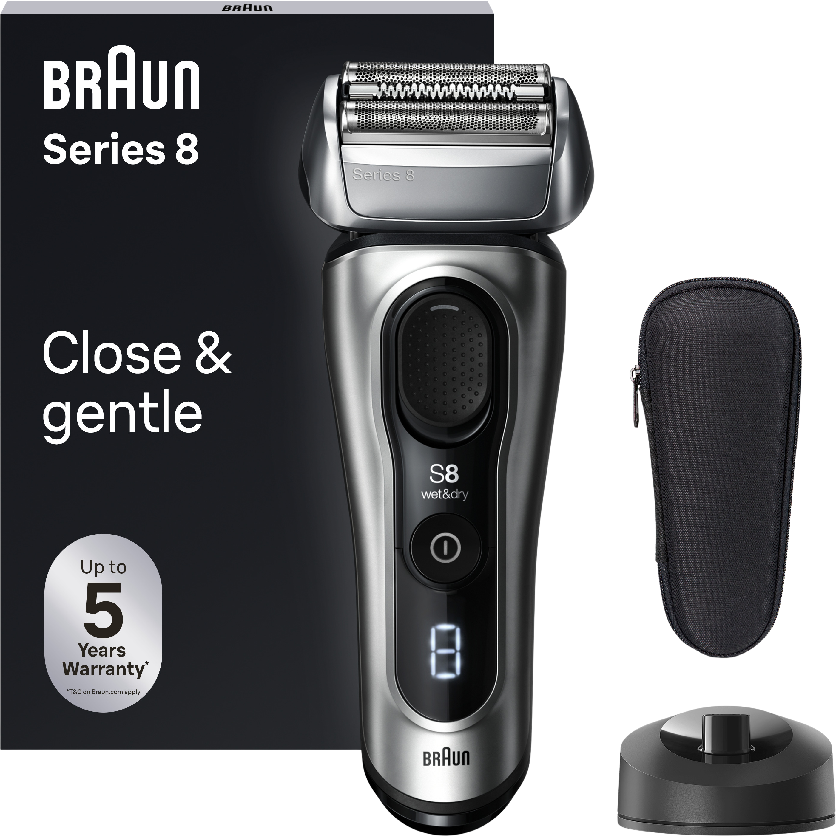 Braun Series 8 8517s Elektrický holicí strojek s nabíjecím stojánkem