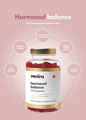 Venira hormonální rovnováha - medvídci pro hormonální rovnováhu malina 60 ks