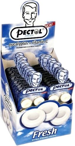 Pectol Eukalyptový drops bez cukru s vitaminem C 24 ks