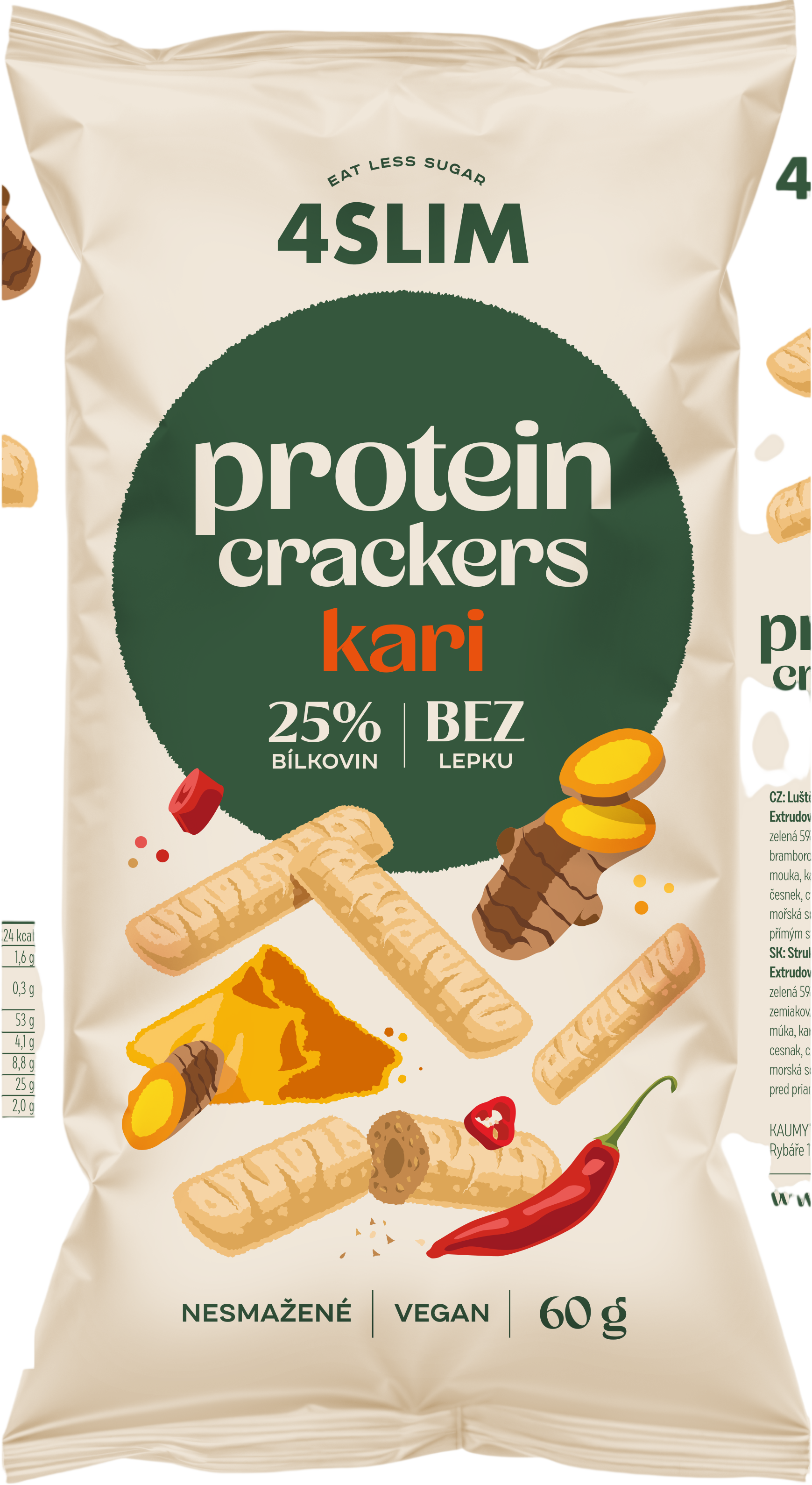 4Slim Protein crackers kari 60 g