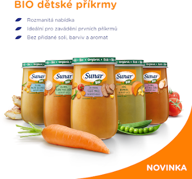 Sunar BIO příkrm dýně, brokolice, brambory, olivový olej 4m+ 190 g