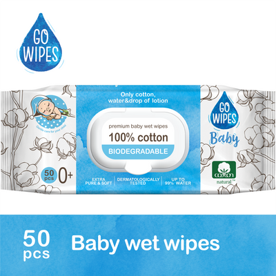 GoWipes Dětské vlhčené ubrousky, 99 % vody, plastic free