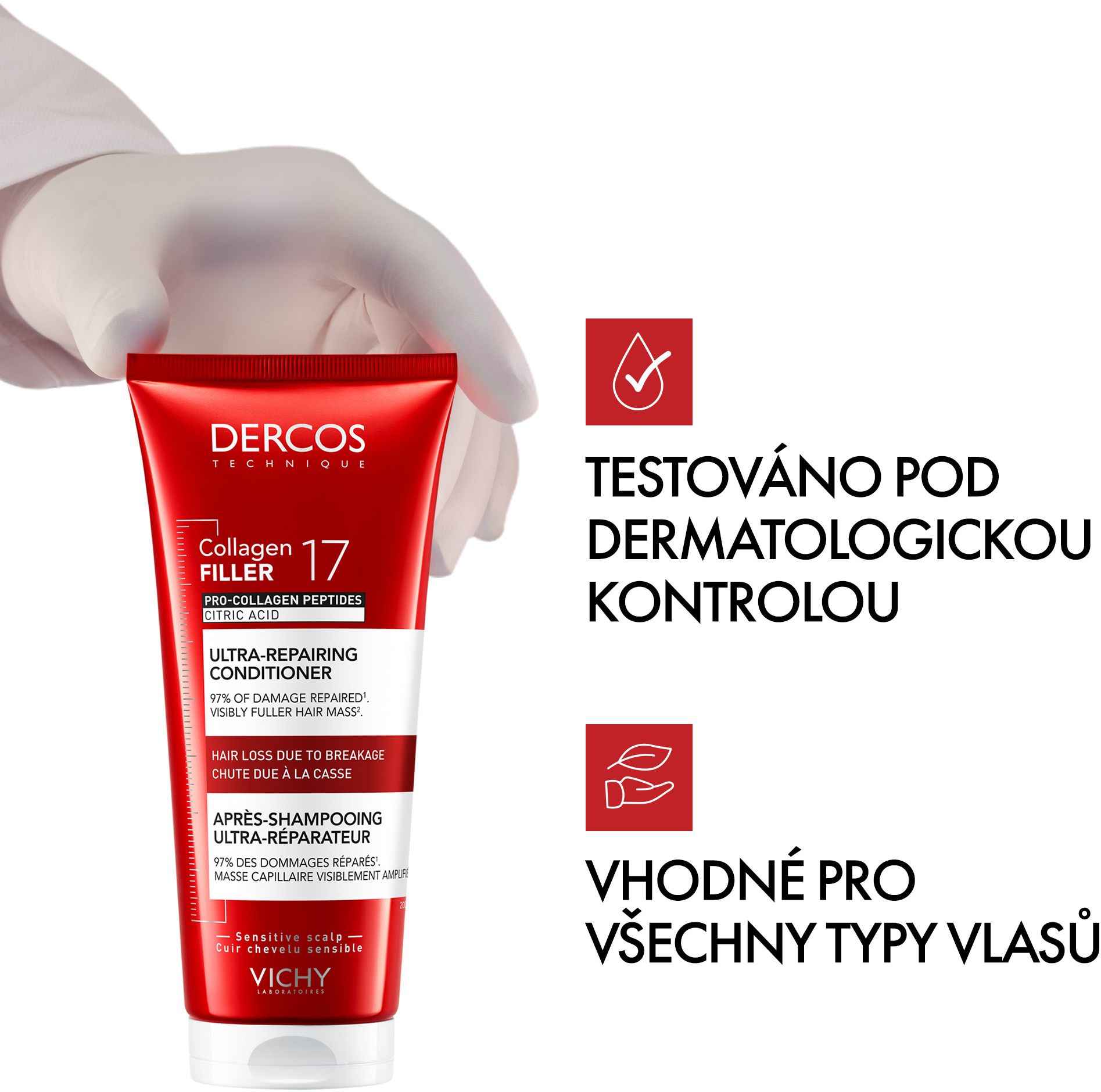 Vichy Collagen 17 Filler ultra-regenerační kondicionér s kyselinou citronovou a pro-kolagenovými peptidy 200 ml