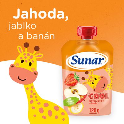 Sunar Cool ovocná kapsička jahoda, banán, jablko 12m+ 120 g