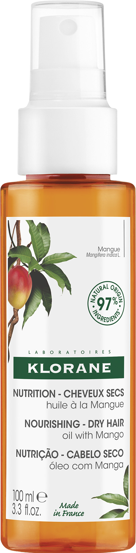 Klorane Olej s mangem - vyživující pro suché vlasy 100 ml