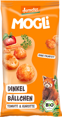 MOGLi Bio špaldové kuličky s rajčaty a mrkví s certifikací Demeter 40 g