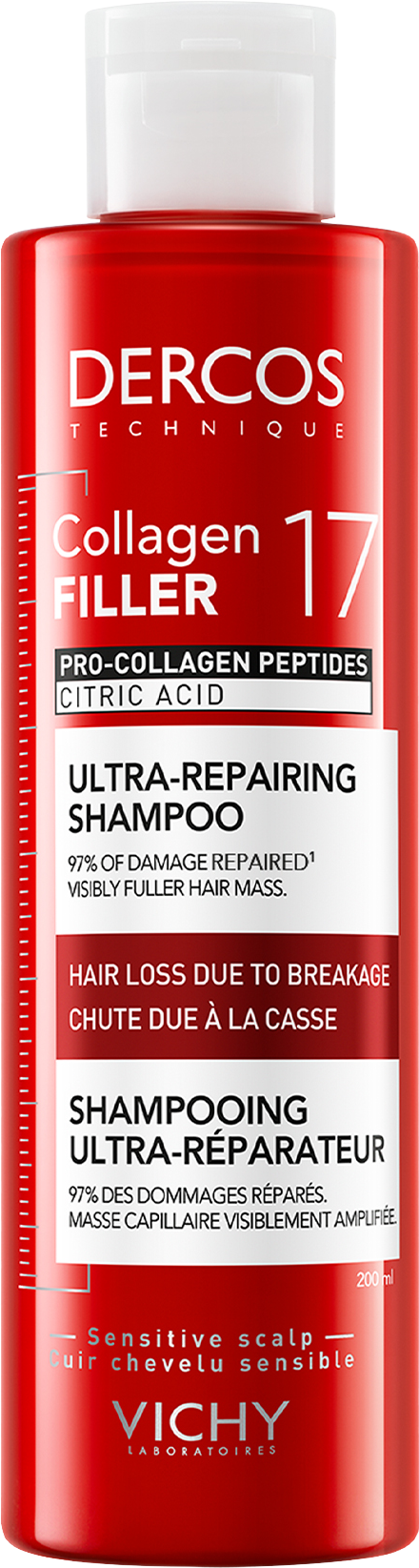 Vichy Collagen 17 Filler ultra-regenerační šampon s kyselinou citronovou a pro-kolagenovými peptidy 200 ml