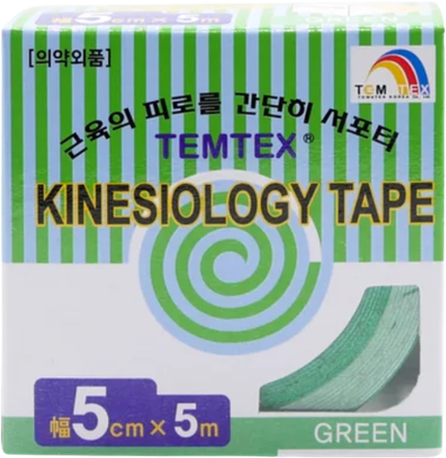 Temtex kinesio tape Classic, zelená tejpovací páska 5cm x 5m