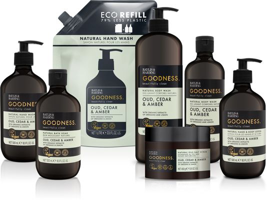 Baylis & Harding Goodness Krém na tělo a ruce Oud, Cedr & Ambra 500 ml