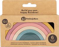 Petite&Mars Hračka silikonová skládací Rainbow Intense Ochre 12m+