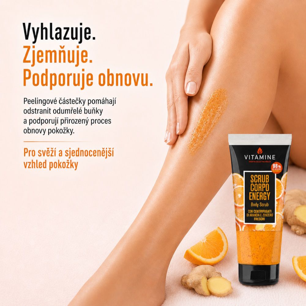 Erboristica Vitamine Energy tělový peeling pomeranč a zázvor 200 ml