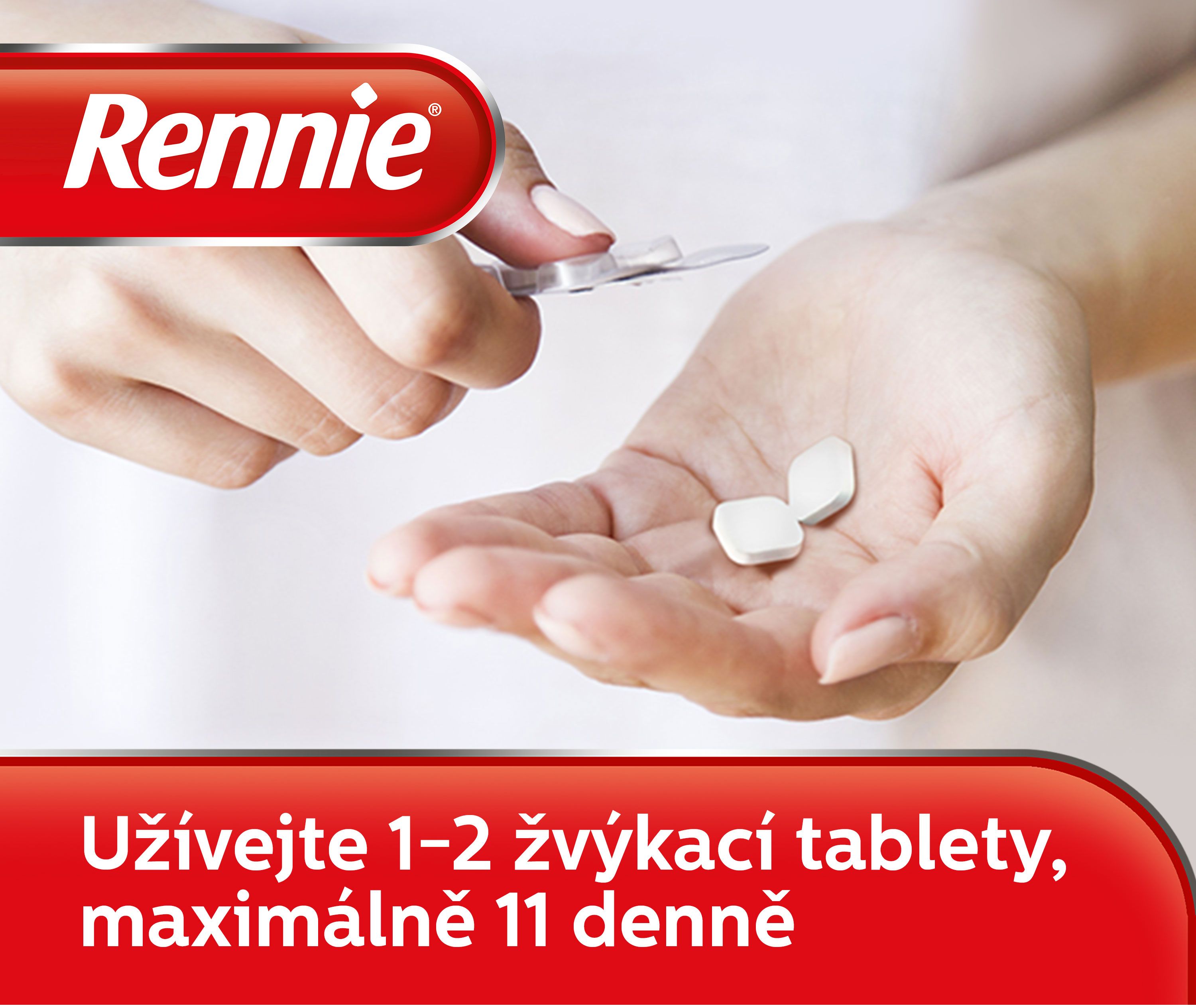 Rennie Spearmint (bez cukru), žvýkací tablety, 36ks