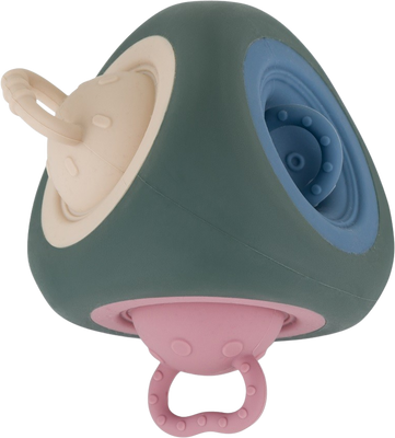 Petite&Mars Hračka silikonová Pop Up Triangle Misty Green 10m+