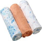 BabyOno Pleny mušelínové Super soft - oranžová 3 ks