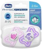 Chicco Šidítko Physio Light silikonové 2-6m, dívka - ptáček/tukan 2 ks