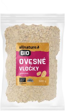 Allnature Ovesné vločky jemné BIO 500 g