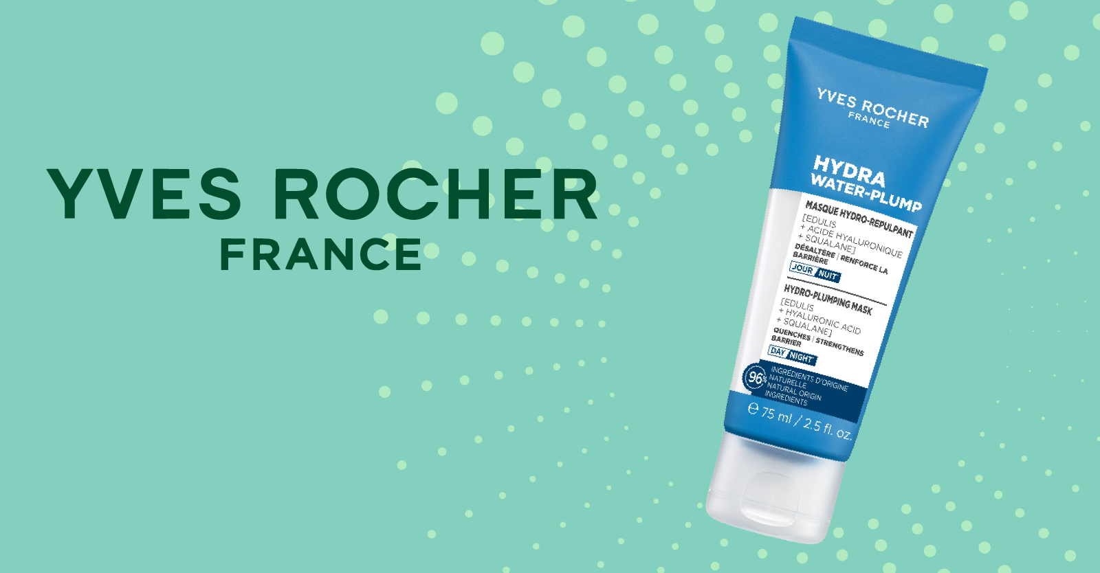 Yves Rocher Hydra Water-Plump, Vyhlazující hydratační maska na den a noc 75 ml